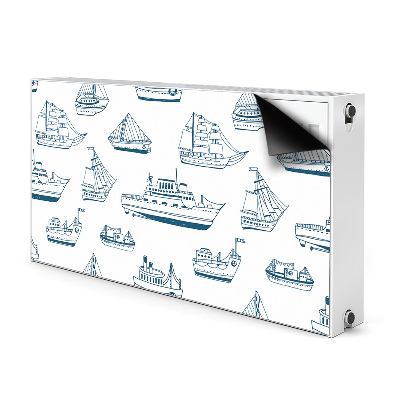Magnetische mat voor de radiator Blauwe schepen