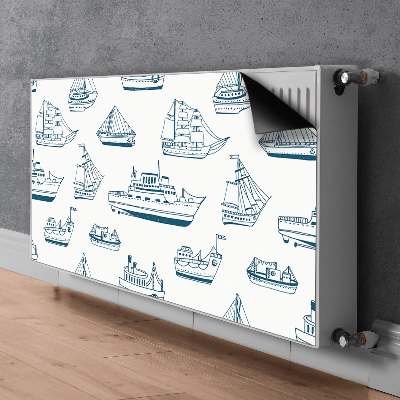 Magnetische mat voor de radiator Blauwe schepen