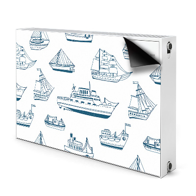 Magnetische mat voor de radiator Blauwe schepen