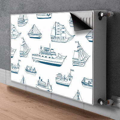 Magnetische mat voor de radiator Blauwe schepen
