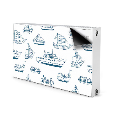 Magnetische mat voor de radiator Blauwe schepen