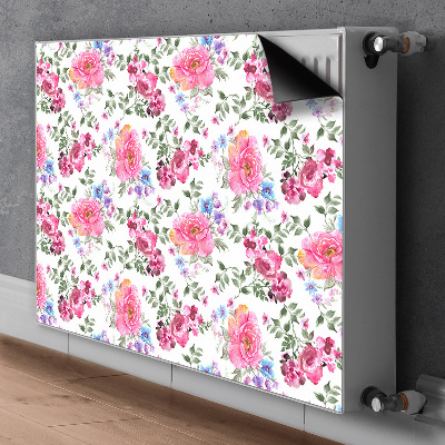 Magnetische radiatormat Roze bloemen