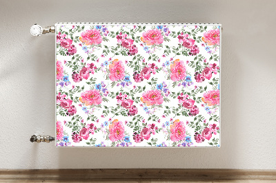 Magnetische radiatormat Roze bloemen