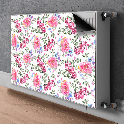 Magnetische radiatormat Roze bloemen