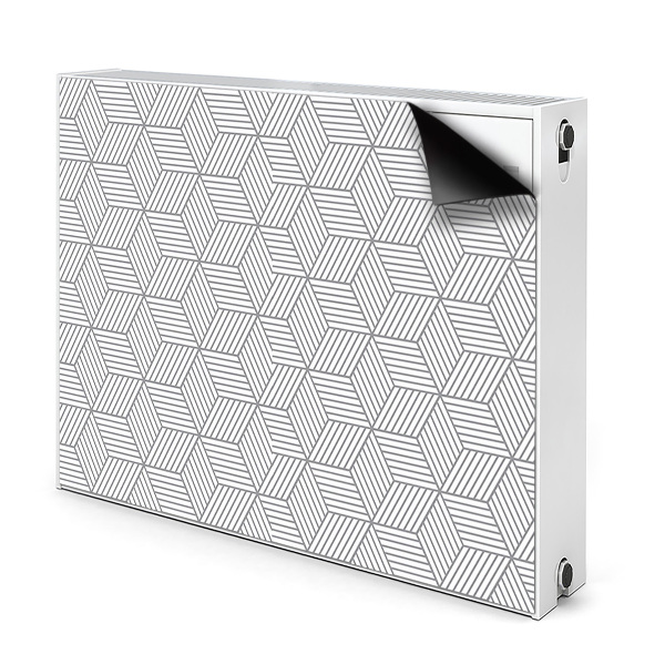 Magnetische radiatormat Grijze 3d-kubussen