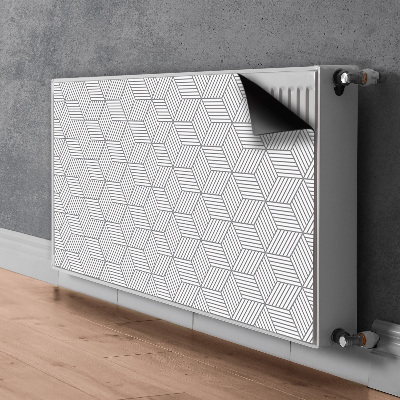 Magnetische radiatormat Grijze 3d-kubussen
