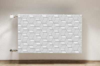 Magnetische radiatormat Grijze 3d-kubussen