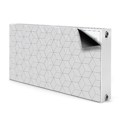 Magnetische radiatormat Grijze 3d-kubussen