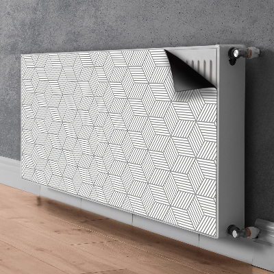 Magnetische radiatormat Grijze 3d-kubussen