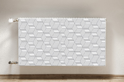 Magnetische radiatormat Grijze 3d-kubussen
