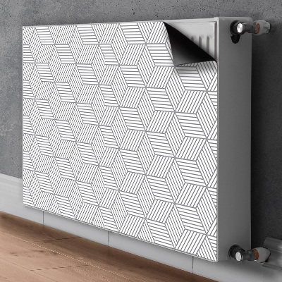Magnetische radiatormat Grijze 3d-kubussen