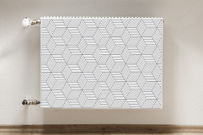 Magnetische radiatormat Grijze 3d-kubussen