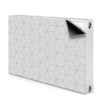 Magnetische radiatormat Grijze 3d-kubussen