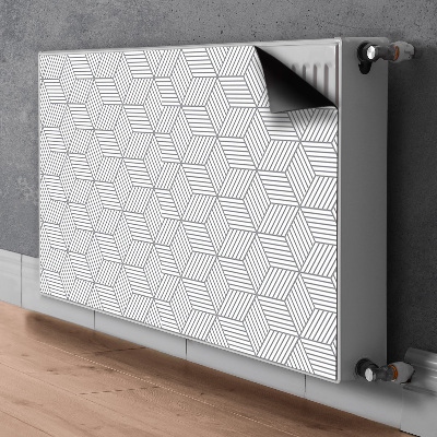 Magnetische radiatormat Grijze 3d-kubussen