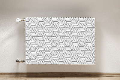 Magnetische radiatormat Grijze 3d-kubussen