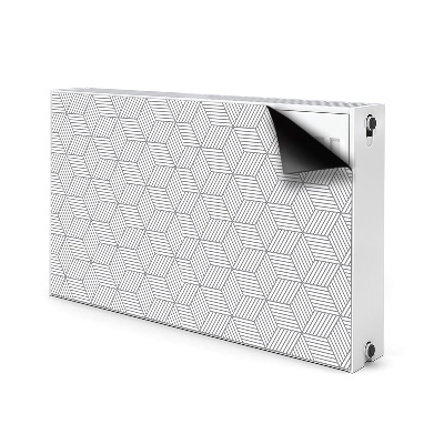 Magnetische radiatormat Grijze 3d-kubussen