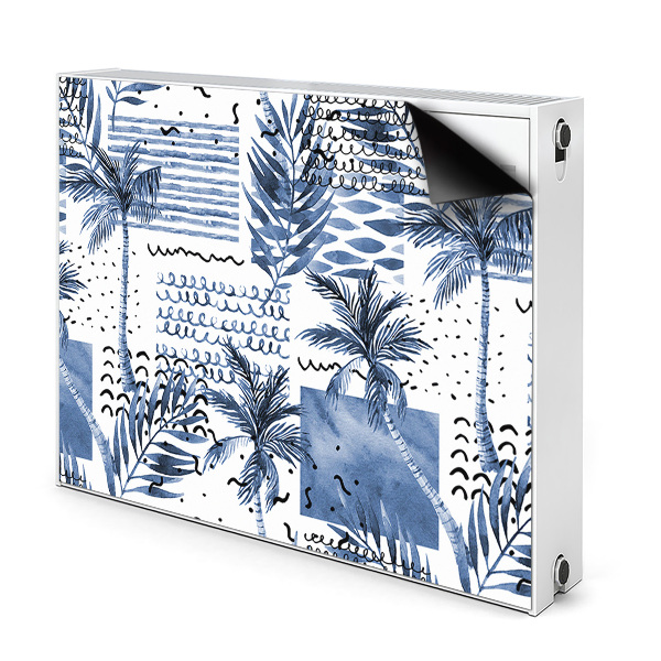 Magnetische mat voor de radiator Blauwe palm