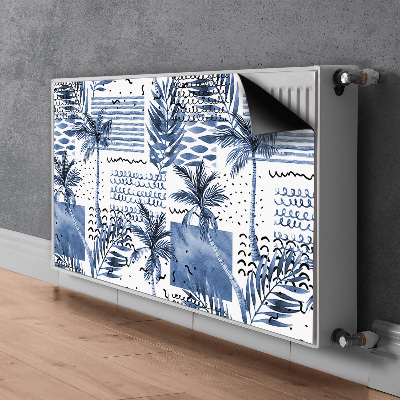 Magnetische mat voor de radiator Blauwe palm