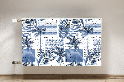 Magnetische mat voor de radiator Blauwe palm