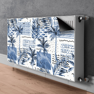 Magnetische mat voor de radiator Blauwe palm