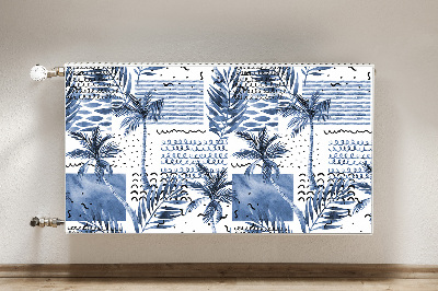 Magnetische mat voor de radiator Blauwe palm