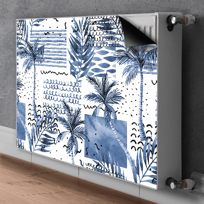 Magnetische mat voor de radiator Blauwe palm