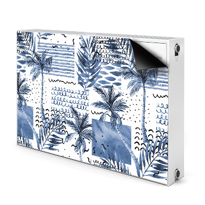 Magnetische mat voor de radiator Blauwe palm