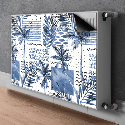 Magnetische mat voor de radiator Blauwe palm