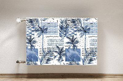 Magnetische mat voor de radiator Blauwe palm