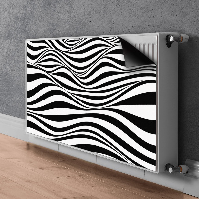 Decoratieve radiatormat Zwart-witte golven