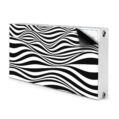 Decoratieve radiatormat Zwart-witte golven