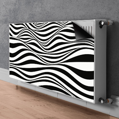 Decoratieve radiatormat Zwart-witte golven