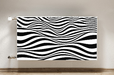 Decoratieve radiatormat Zwart-witte golven