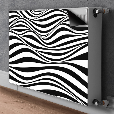 Decoratieve radiatormat Zwart-witte golven