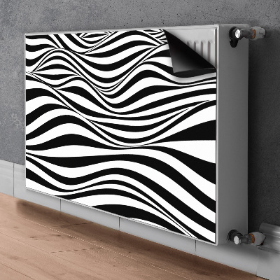 Decoratieve radiatormat Zwart-witte golven