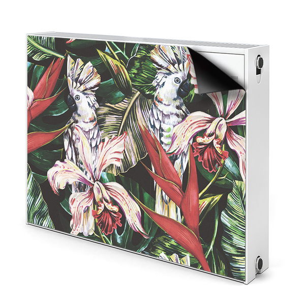 Magnetische mat voor de radiator Papegaai in de tropen