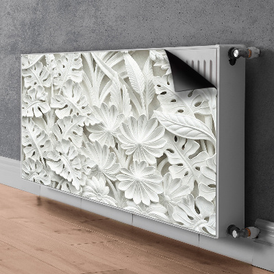 Magnetische mat voor de radiator Marmeren bladeren