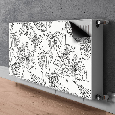 Magnetische bedrukte mat Contouren bloemen