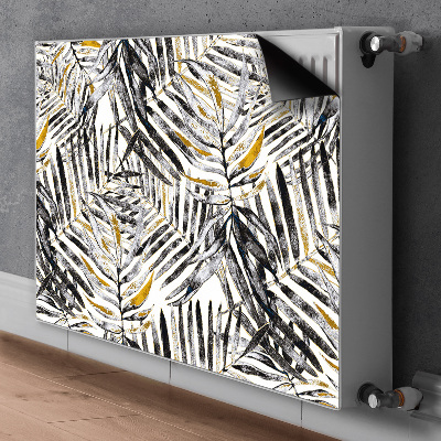 Decoratieve radiatormat Zwarte bladeren