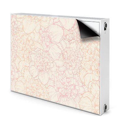 Magnetische mat voor de radiator Roze peonies