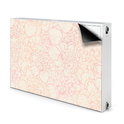 Magnetische mat voor de radiator Roze peonies