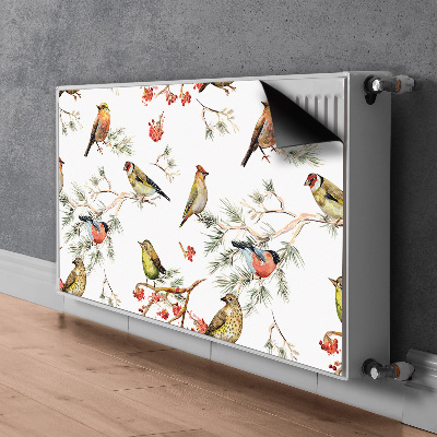 Magnetische mat voor de radiator Vogels op de tak