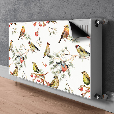 Magnetische mat voor de radiator Vogels op de tak