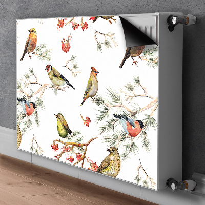 Magnetische mat voor de radiator Vogels op de tak