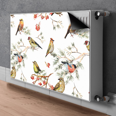 Magnetische mat voor de radiator Vogels op de tak