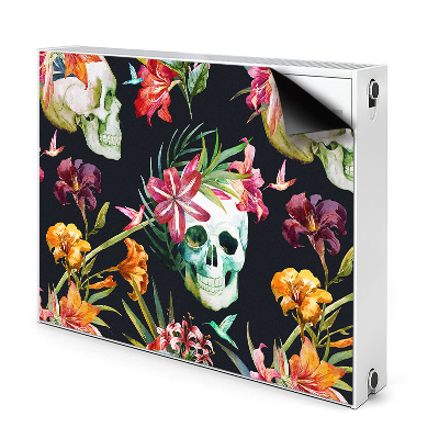 Decoratieve radiatormat Schedels en bloemen