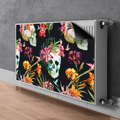 Decoratieve radiatormat Schedels en bloemen