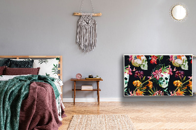 Decoratieve radiatormat Schedels en bloemen