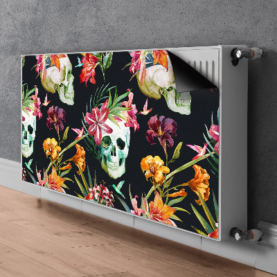 Decoratieve radiatormat Schedels en bloemen