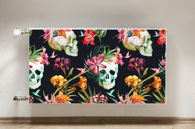 Decoratieve radiatormat Schedels en bloemen